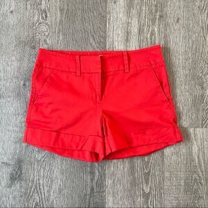 New York & Company Women's Red High Rise 4-Inch Shorts Size 4